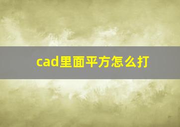 cad里面平方怎么打