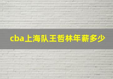 cba上海队王哲林年薪多少