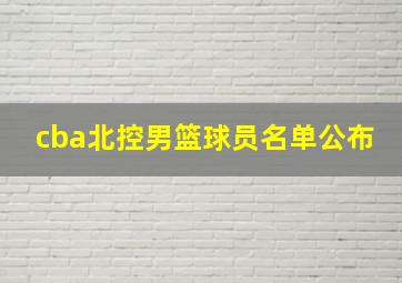 cba北控男篮球员名单公布