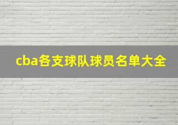 cba各支球队球员名单大全