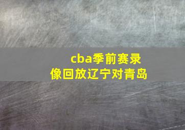 cba季前赛录像回放辽宁对青岛