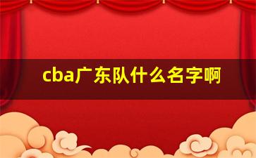 cba广东队什么名字啊