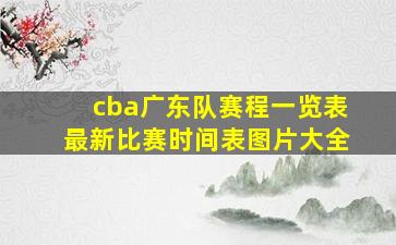 cba广东队赛程一览表最新比赛时间表图片大全