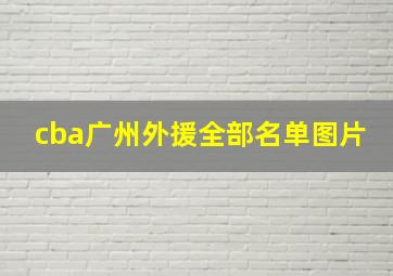 cba广州外援全部名单图片