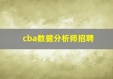 cba数据分析师招聘