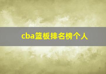 cba篮板排名榜个人