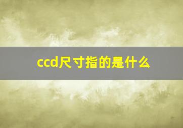 ccd尺寸指的是什么