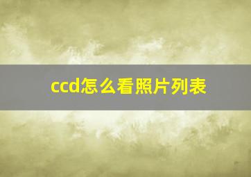 ccd怎么看照片列表