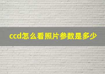 ccd怎么看照片参数是多少