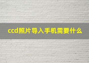 ccd照片导入手机需要什么