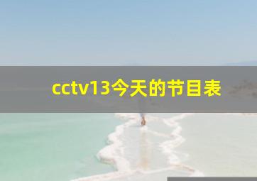 cctv13今天的节目表