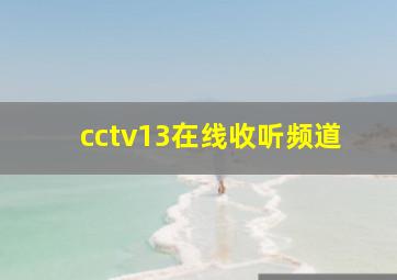 cctv13在线收听频道