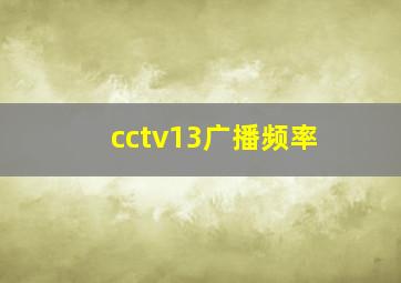 cctv13广播频率