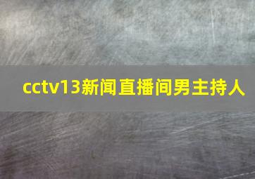 cctv13新闻直播间男主持人