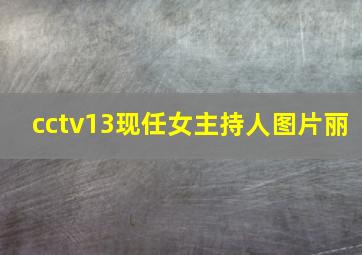 cctv13现任女主持人图片丽