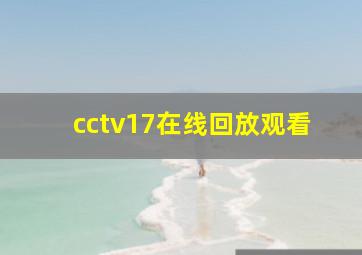 cctv17在线回放观看