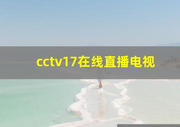 cctv17在线直播电视