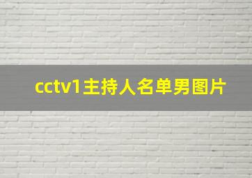 cctv1主持人名单男图片