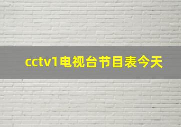 cctv1电视台节目表今天