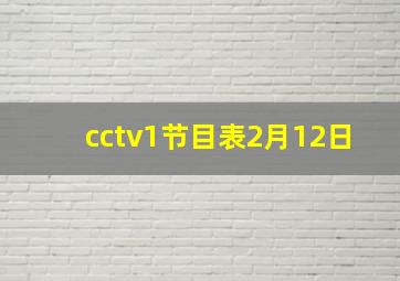 cctv1节目表2月12日