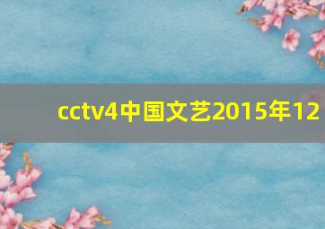 cctv4中国文艺2015年12