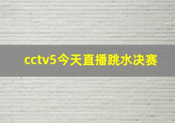 cctv5今天直播跳水决赛