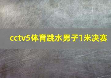 cctv5体育跳水男子1米决赛