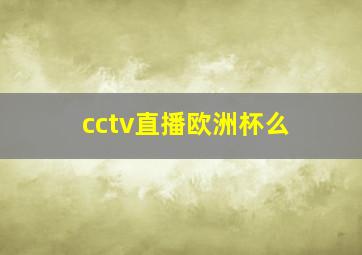 cctv直播欧洲杯么