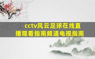 cctv风云足球在线直播观看指南频道电视指南