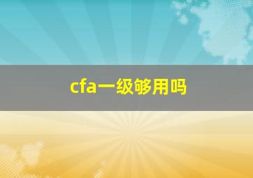 cfa一级够用吗