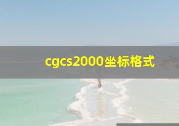 cgcs2000坐标格式