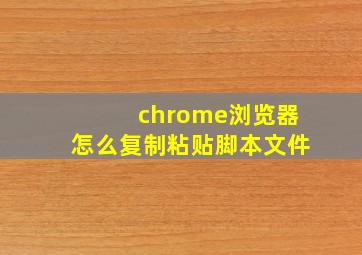 chrome浏览器怎么复制粘贴脚本文件