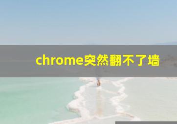 chrome突然翻不了墙