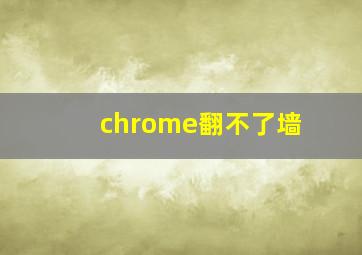 chrome翻不了墙