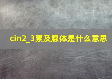 cin2_3累及腺体是什么意思