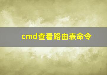 cmd查看路由表命令