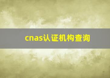 cnas认证机构查询