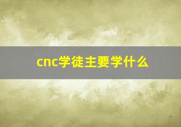 cnc学徒主要学什么