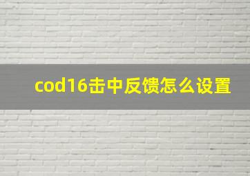 cod16击中反馈怎么设置