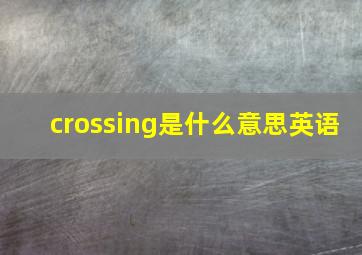 crossing是什么意思英语