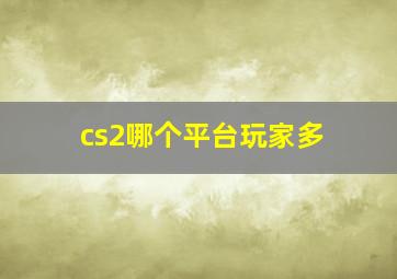 cs2哪个平台玩家多