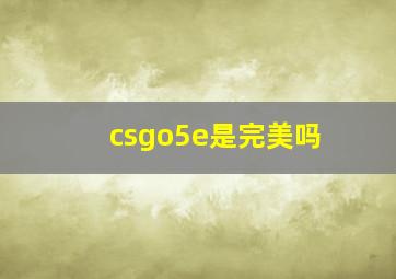 csgo5e是完美吗