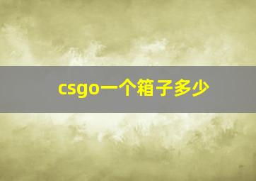 csgo一个箱子多少