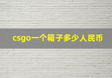 csgo一个箱子多少人民币