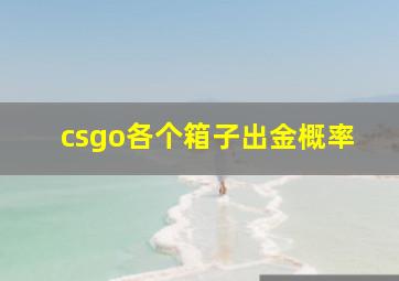 csgo各个箱子出金概率