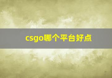 csgo哪个平台好点