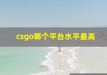 csgo哪个平台水平最高