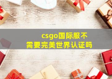 csgo国际服不需要完美世界认证吗