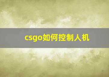 csgo如何控制人机