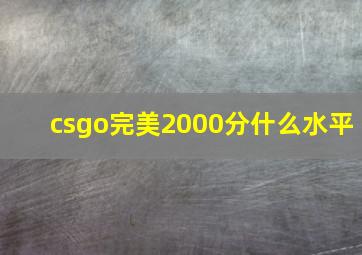 csgo完美2000分什么水平